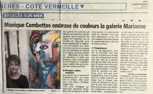 Exposition Monique COMBETTES « Couleurs de charme » à la Galerie Marianne à Argelès-sur-Mer